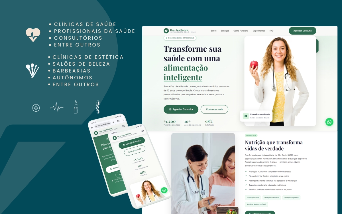 Landing page para clínica de estética e saúde