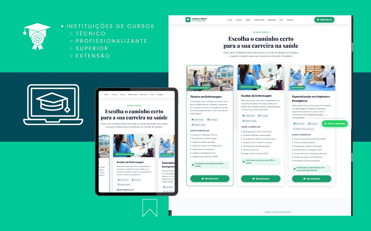 Landing page para salão de beleza e spa